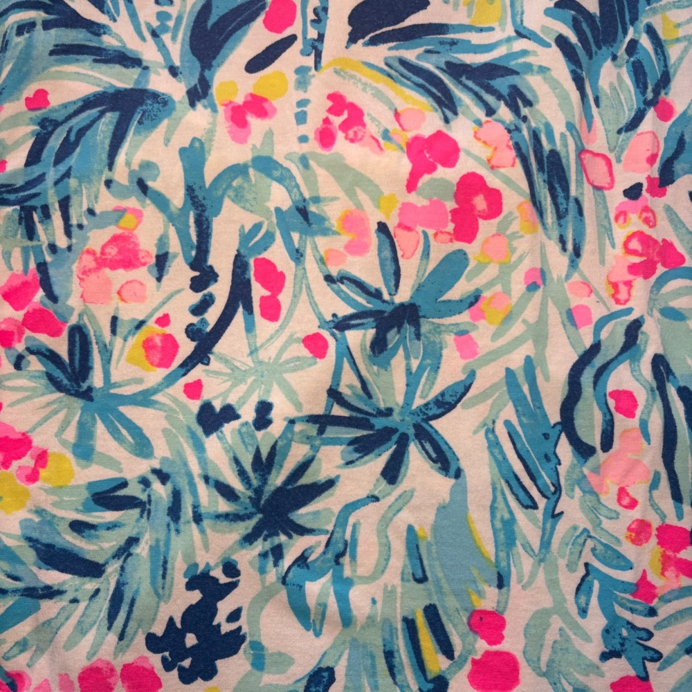 Lilly Pulitzer Top Womens S Brewster Serene Blue Tippy Tropical Resort Cruise‎ - Picture 8 of 8